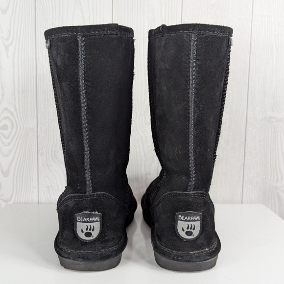 Bearpaw Boots Women's Size 8 Emma Style Black Suede Wool Blend Lining - Picture 2 of 11